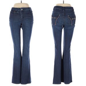 Vintage Y2K Cache Low Rise Flare Jeans Equestrian Preppy Denim Horse Bit Size 2